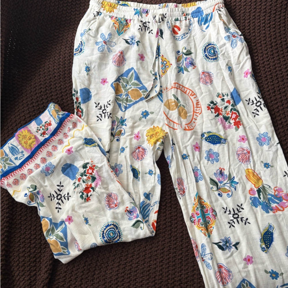 Summer wide leg linen pants